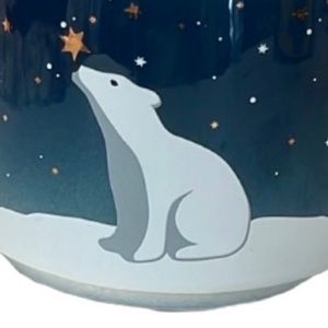 Davids Tea  Polar Bear Winter Night Mug – Blue & Gold Stars – Ceramic Coffee Cup